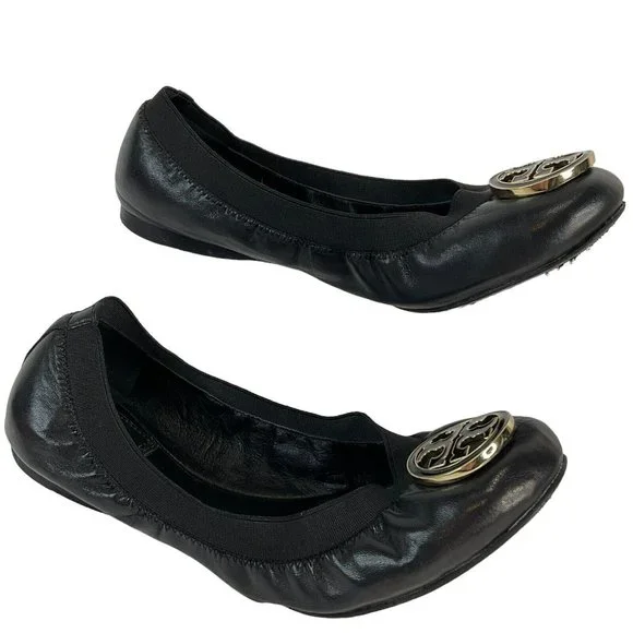 Tory Burch Shoes Womens Size 7.5 Black Caroline Mestico Slipper Soft Calf Flat - Picture 3 of 16